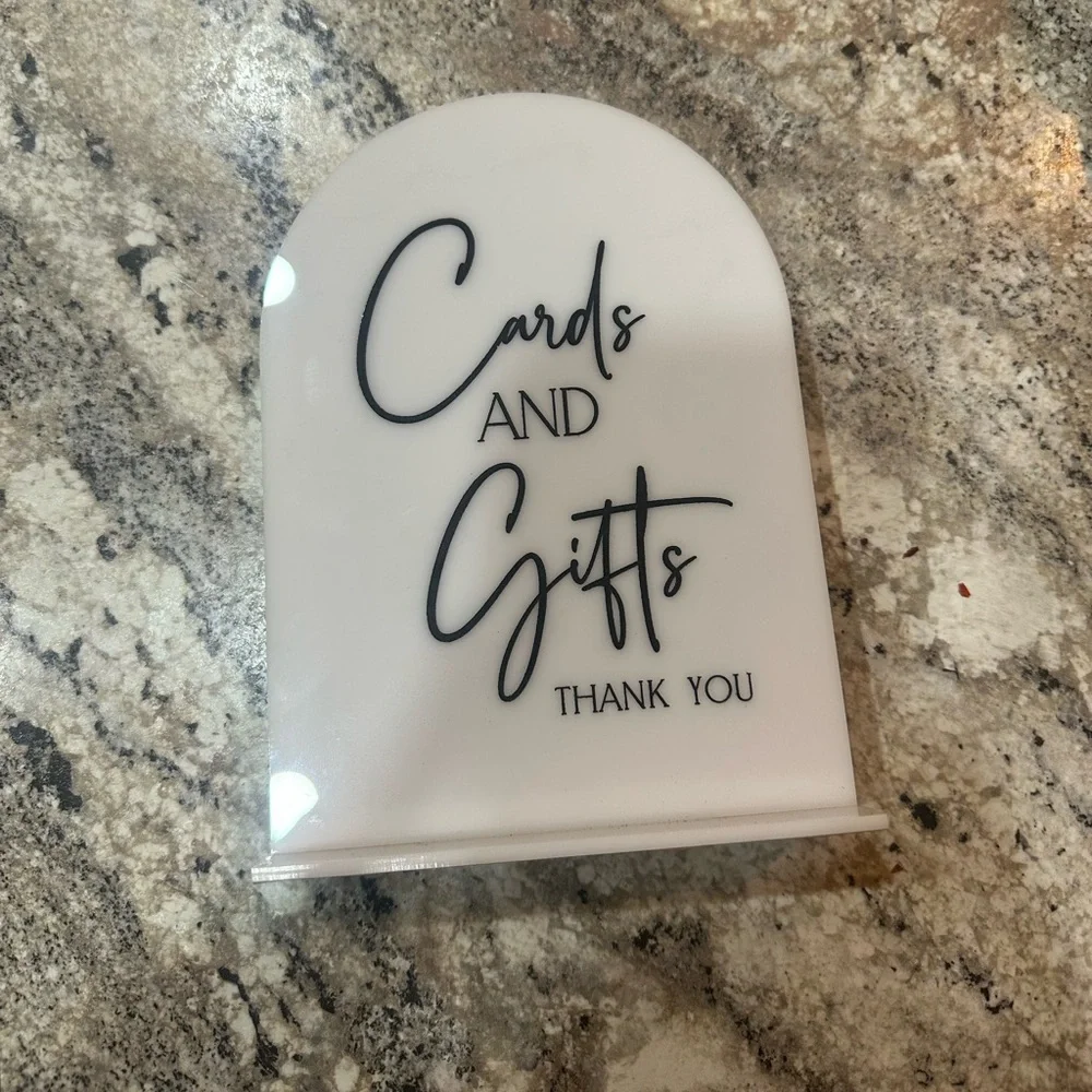 Cards and gifts acrylic sign - Picture 2 of 5